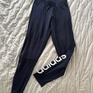 Adidas Women's navy  Leggings with White Logo